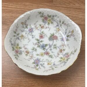 Andrea by Sadek Small Dip Bowl Floral Gold Edge Japan 5.75" Porcelain